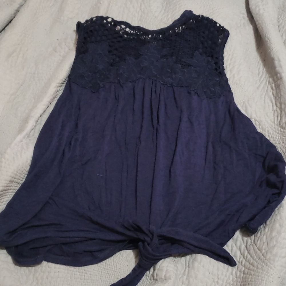 Lace neck tank